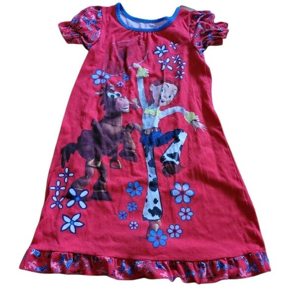 Disney Store Toy Story Nightshirt Nightgown Pajamas Jessie Bullseye Red Cowgirl - Picture 1 of 6